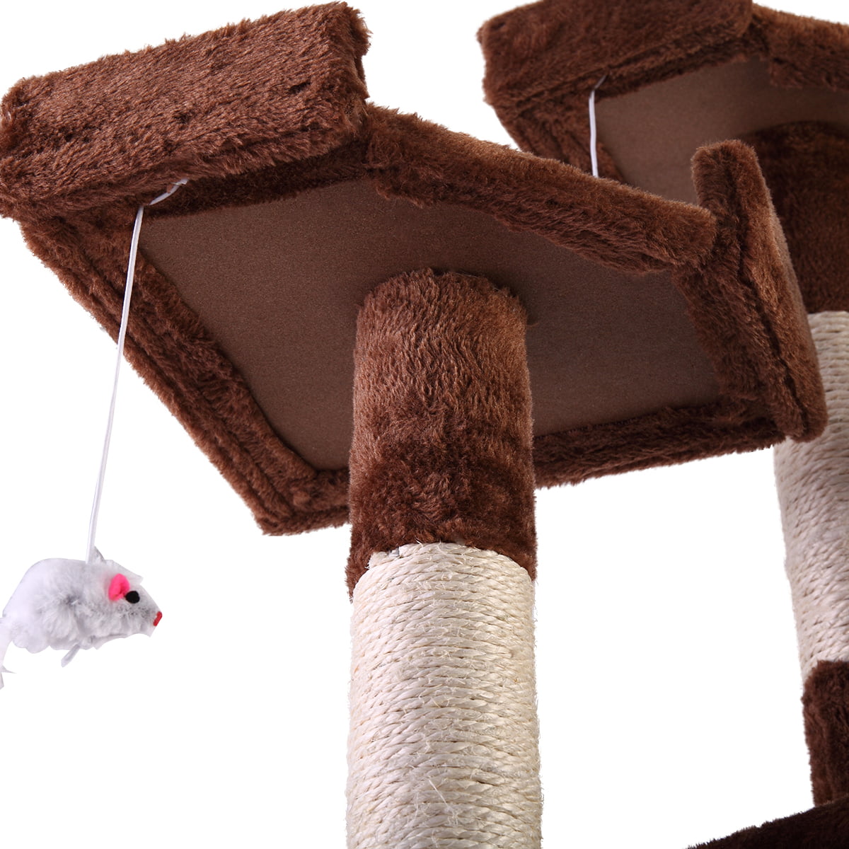 Jaxpety 67-in Cat Tree and Condo Scratching Post Tower， Brown