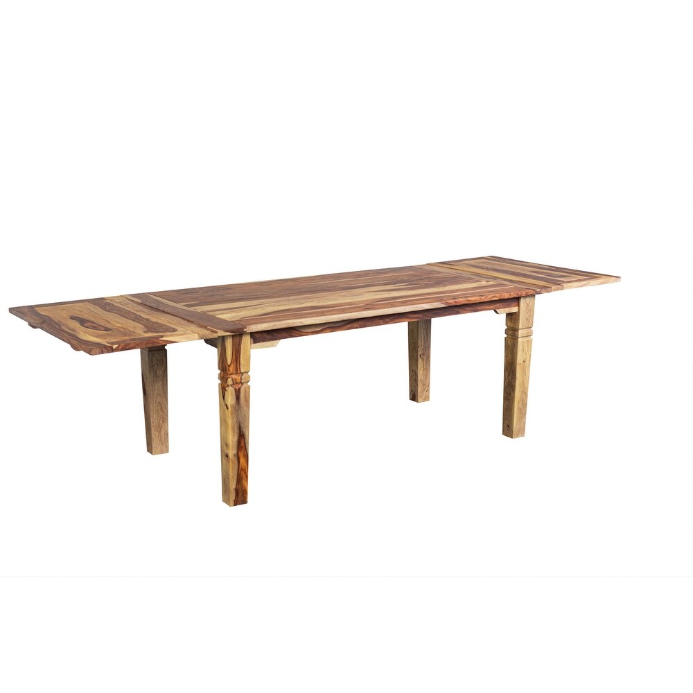 Porter Designs Taos Contemporary Solid Wood Extendable Dining Table  Natural.