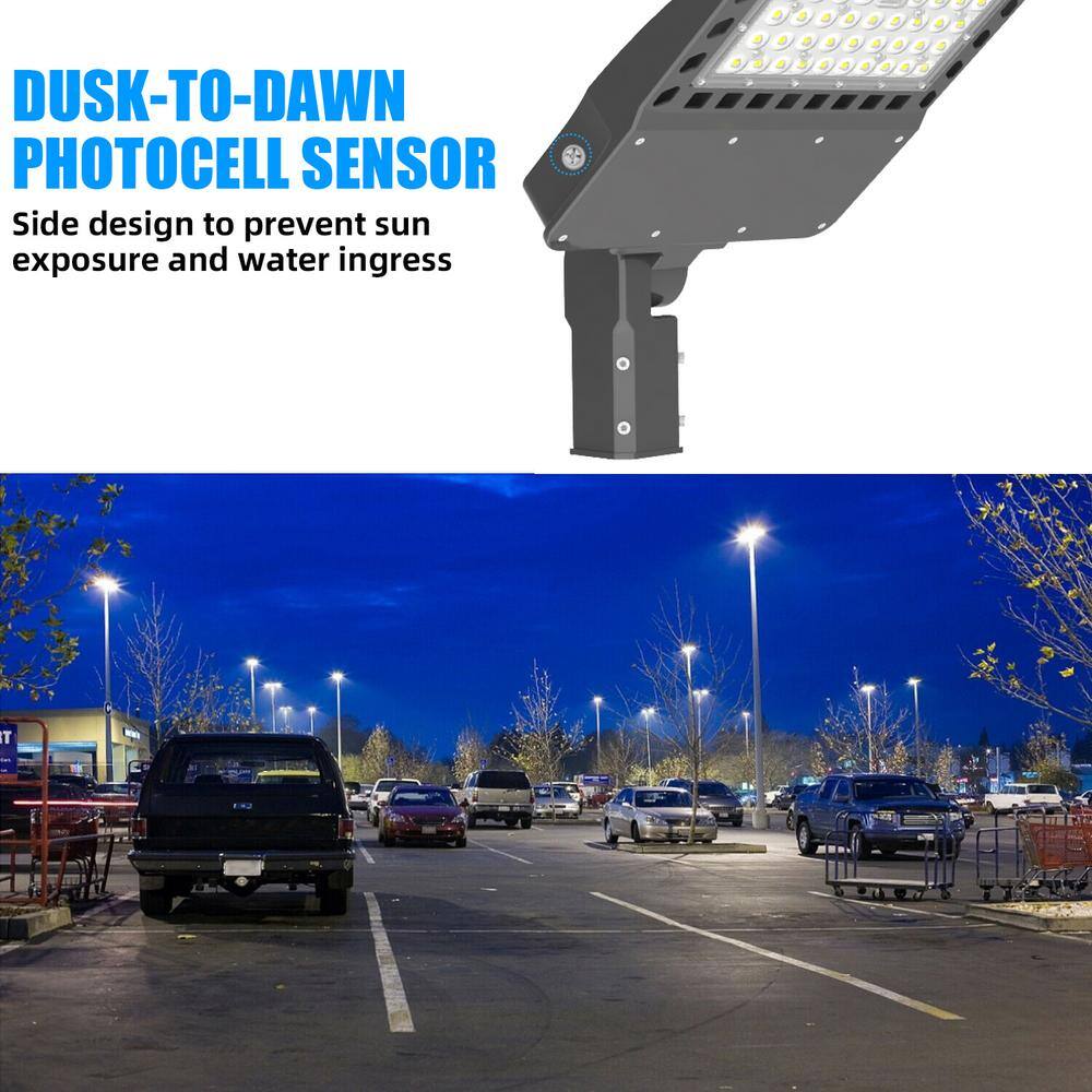 WYZM 1000- Watt Equivalent Integrated LED Bronze 200-Watt Slip Fitter Parking Lot Area Light 5500K 28000 Lumens Dusk to Dawn SB200W-F