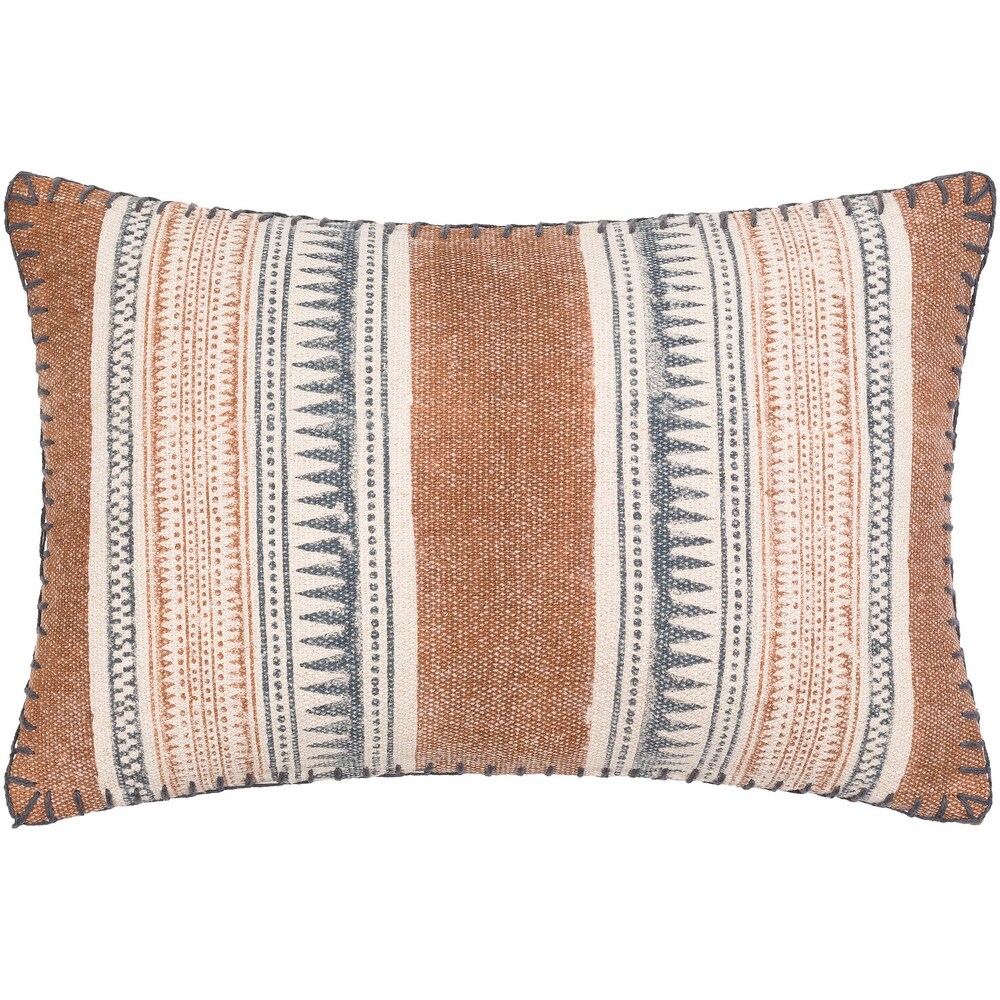 Zeba Bohemian Vertical Block Stripe Throw Pillow or Cover