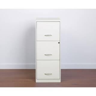 Space Solutions 18 Inch 3-Drawer Vertical Organizer Cabinet for Office White HI-22618