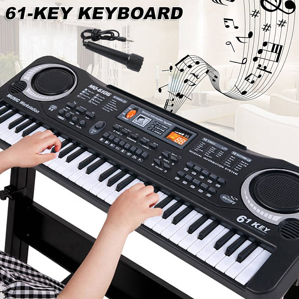 HOTBEST Piano Keyboard for kids 61 key with Microphone ， Musical Interactie Teaching Piano Keyboard Powered or USB with Manual