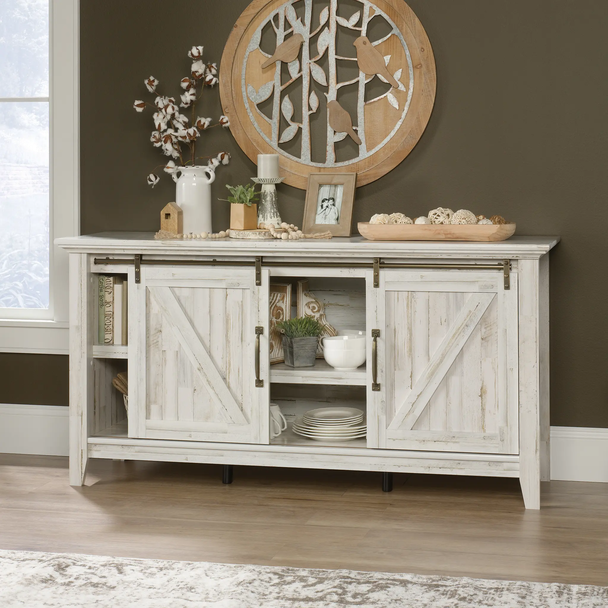 Dakota Pass White 66 TV Stand