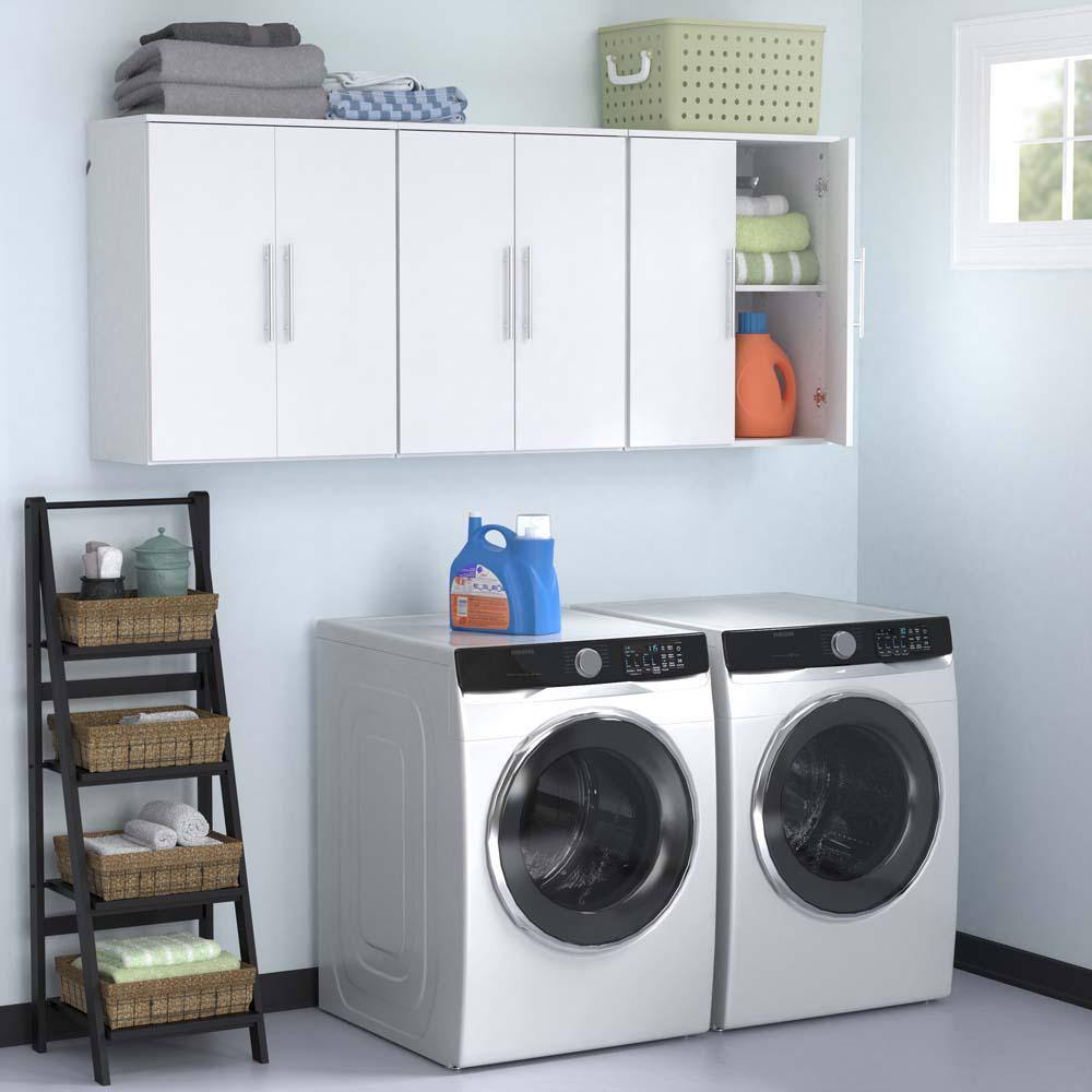 ClosetMaid Style+ 14.59 in. D x 25.12 in. W x 31.28 in. H White Laundry Room Floating Cabinet Kit with Modern Doors 10000-02193