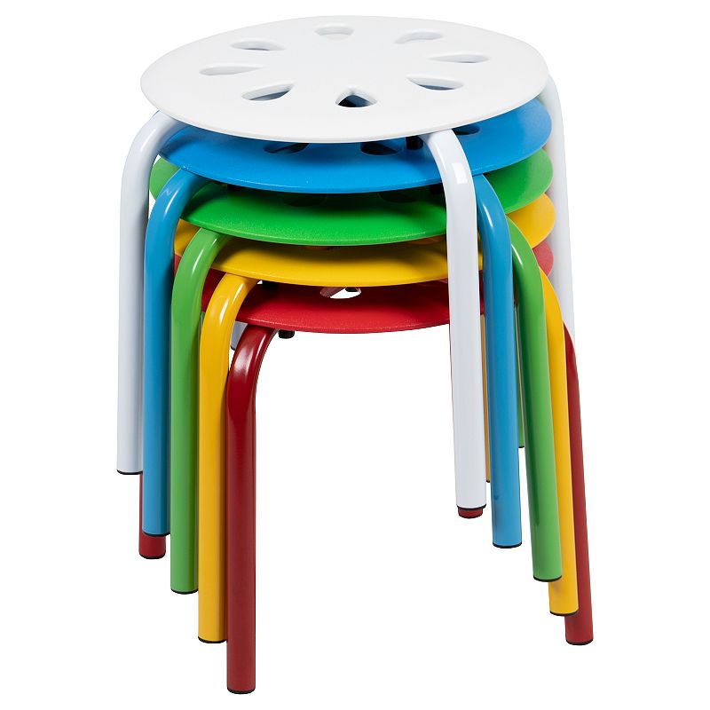 Kids Flash Furniture Bentley Colorful Nesting Stack Stool 5-piece Set