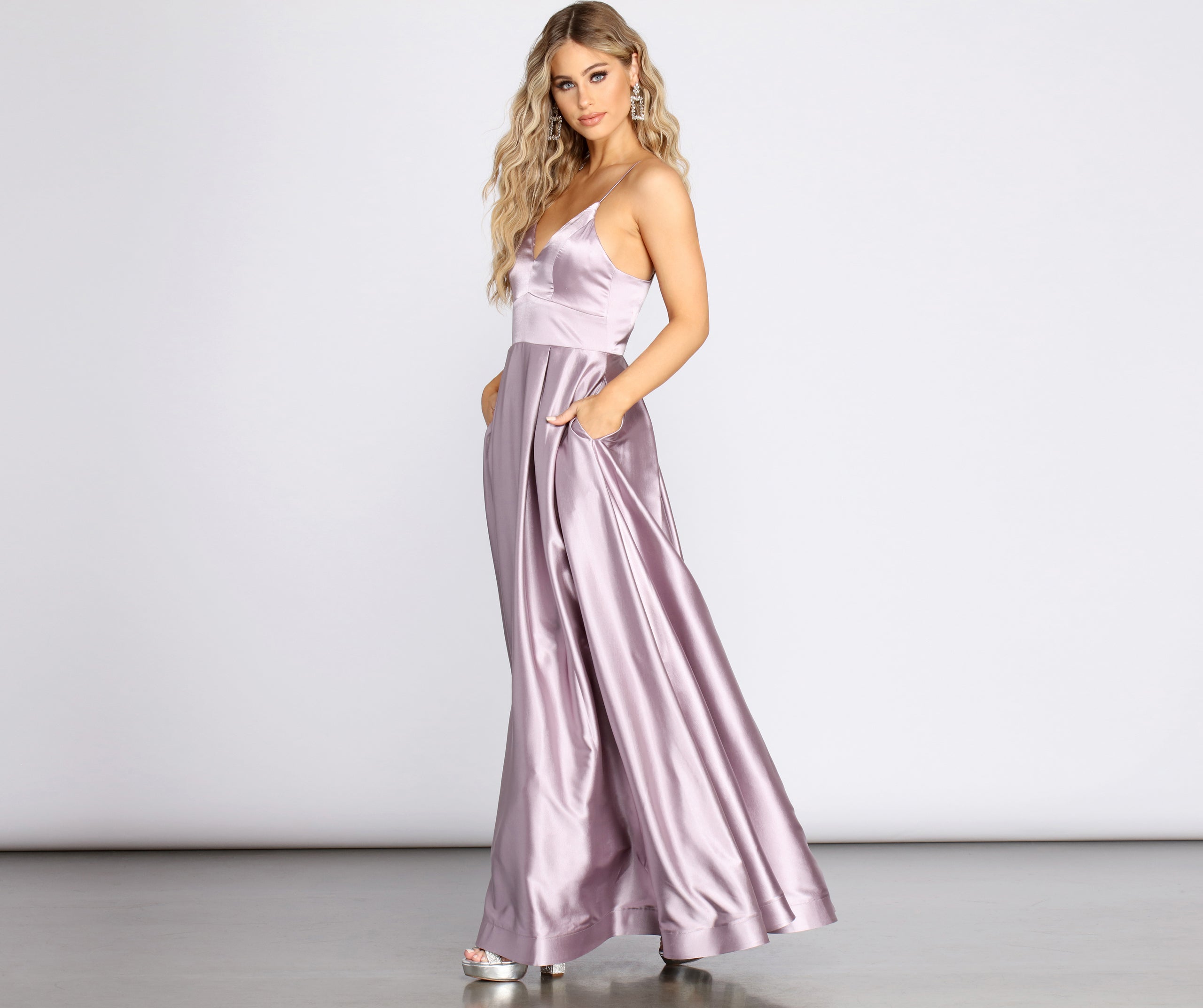 Idina Satin Lace Up Ball Gown