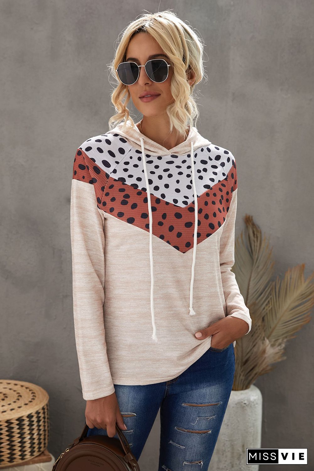 Cheetah Chevron Color Block Hoodie