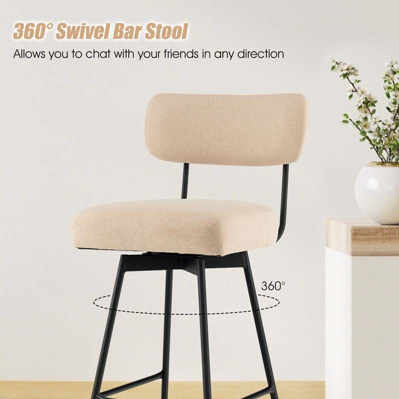 2 Pcs 360° Swivel Bar Stools 25