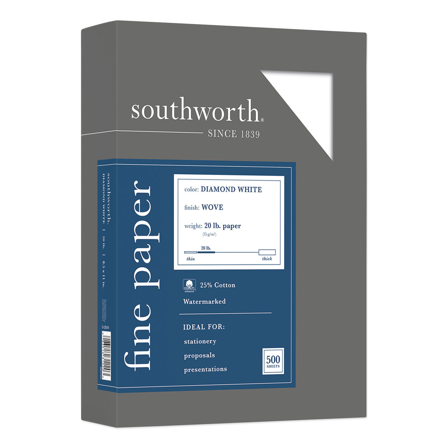 25% Cotton Diamond White Business Paper by Southworthandreg; SOU3122010