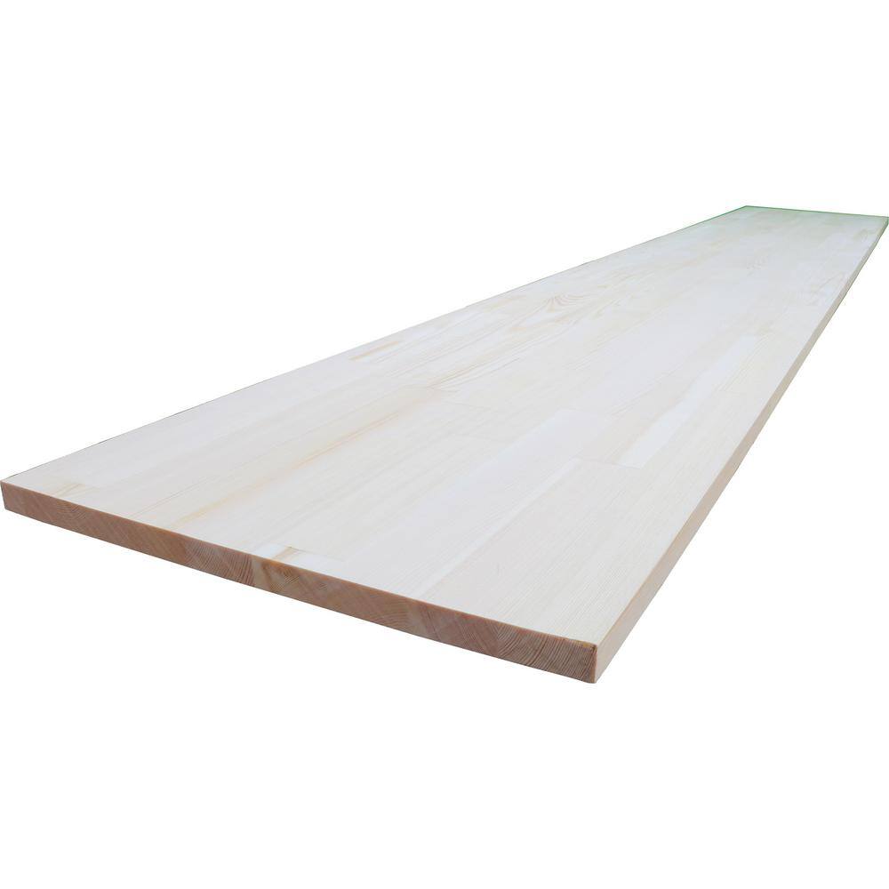 34 in. x 16 in. W x 8 ft. L Red Pine Natural Unfinished Shelve Board for 150 lbs. Capacity (1-Pack) D212ywW12218