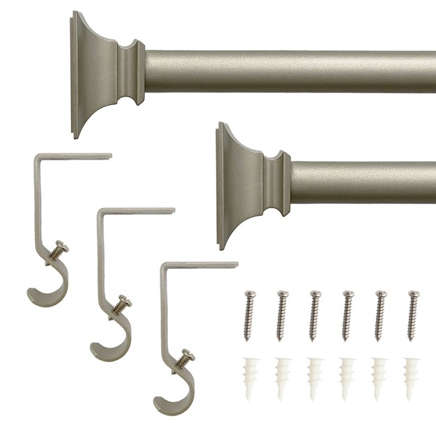 Lumi Home Furnishings Flat Square Curtain Rod Silver