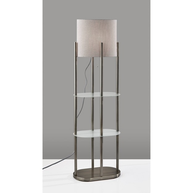 Norman Shelf Floor Lamp Silver Adesso