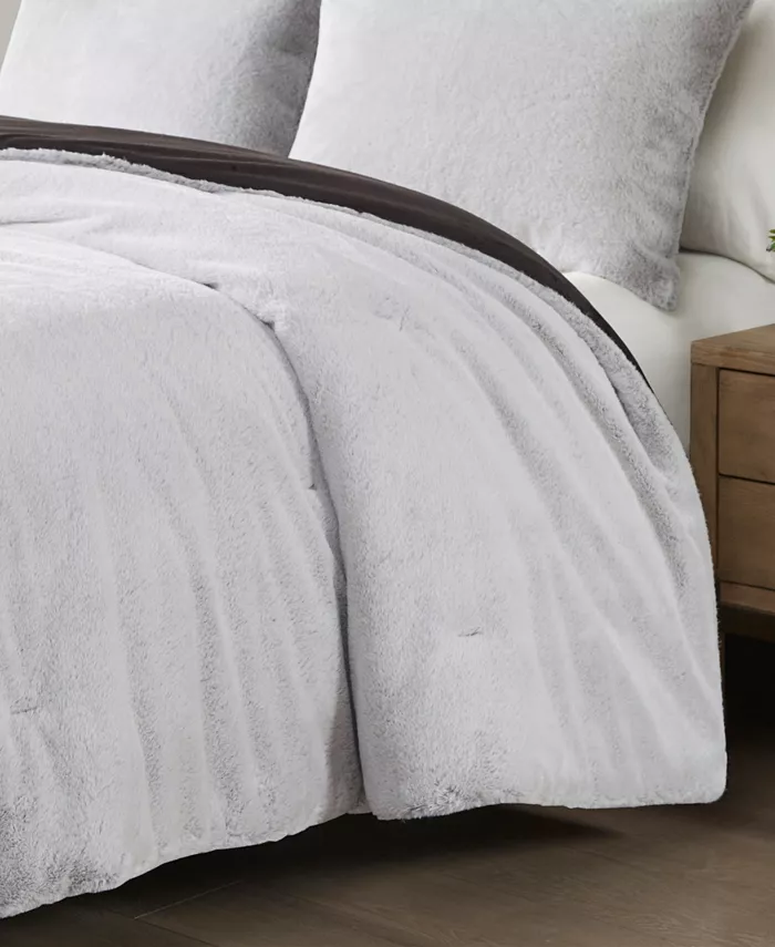 Madison Park Sawyer Faux-Fur 3-Pc. Comforter Set， Full Queen