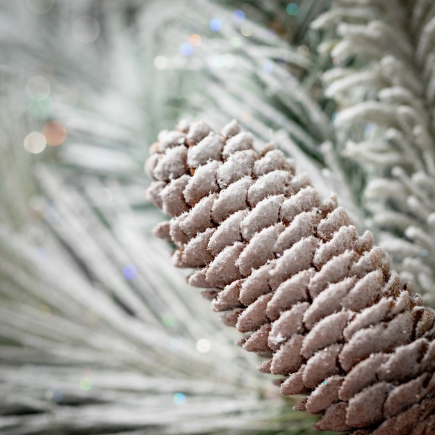 6 x27 l Sullivans Snowy Pinecone Garland Green Christmas Garland