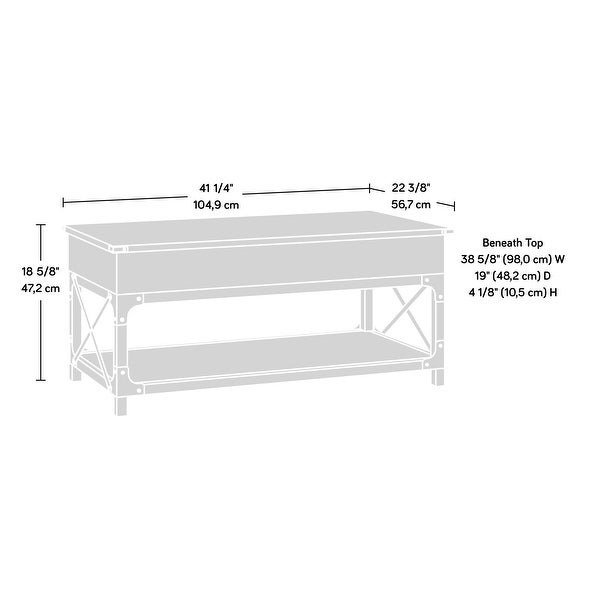 Steel River Lift-Top Coffee Table， Carbon Oak Finish - as picture