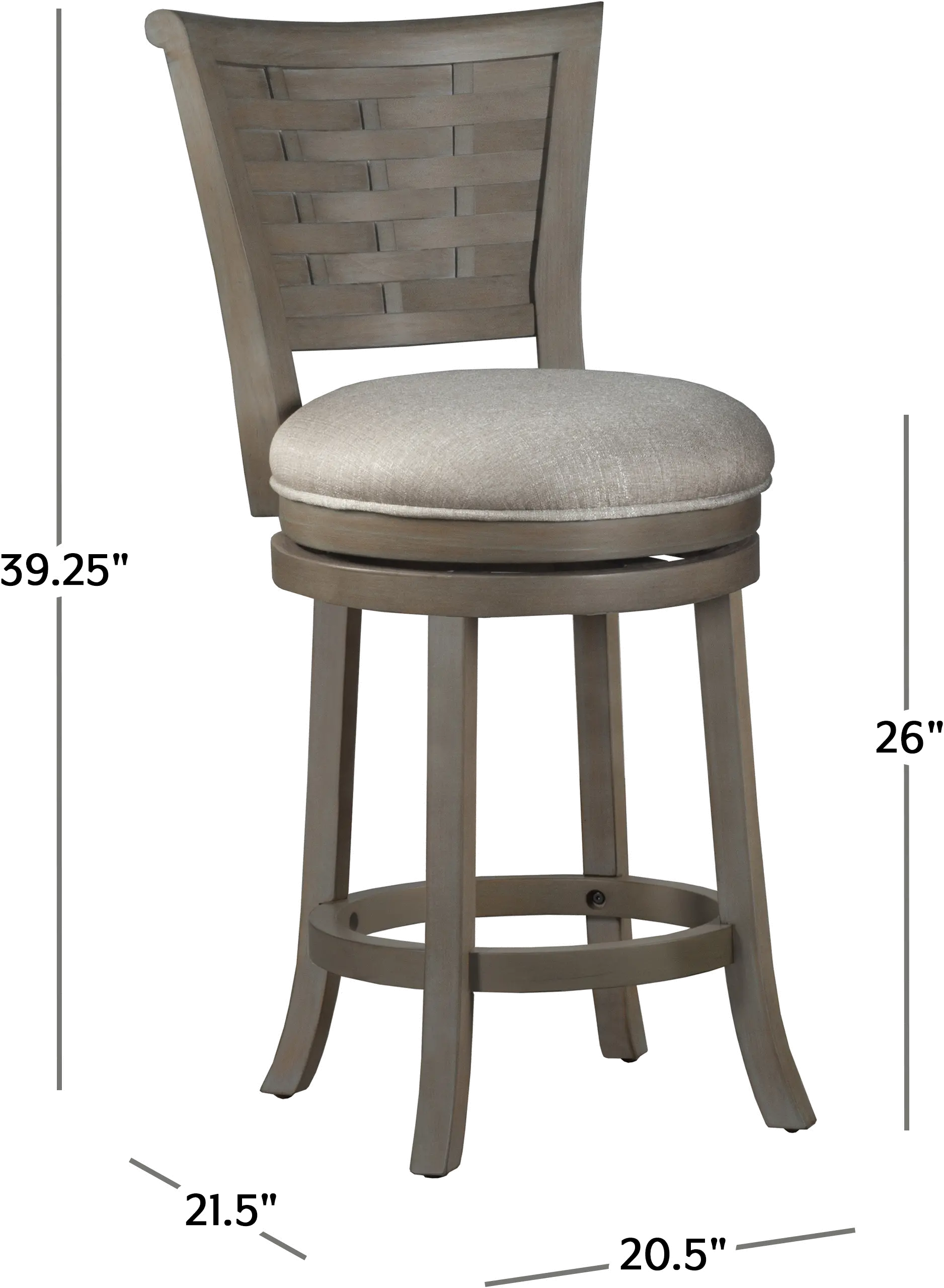 Thredson Contemporary Light Antique Graywash Swivel Counter Height Stool