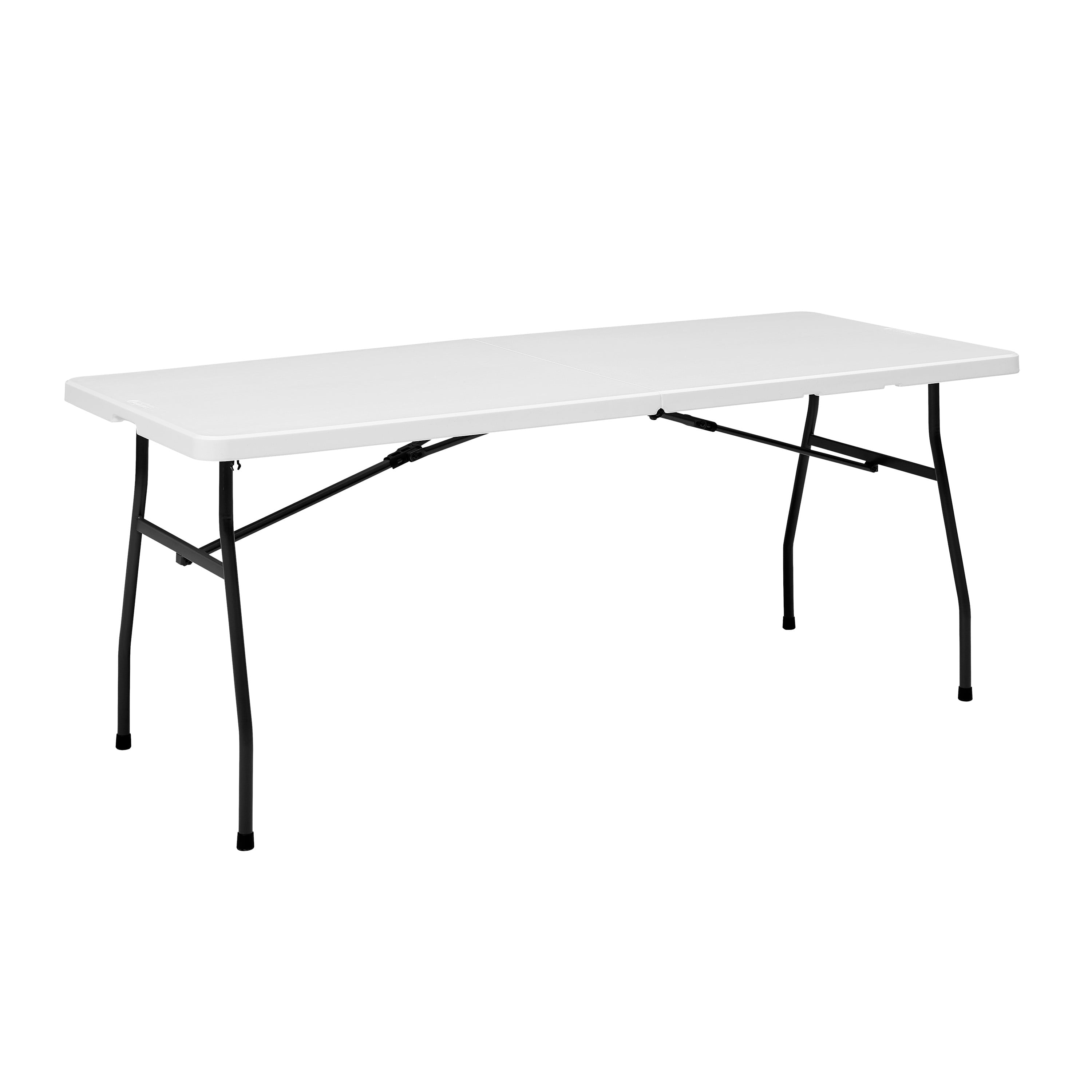 Mainstays 6 Foot Fold-in-Half Table, White Granite