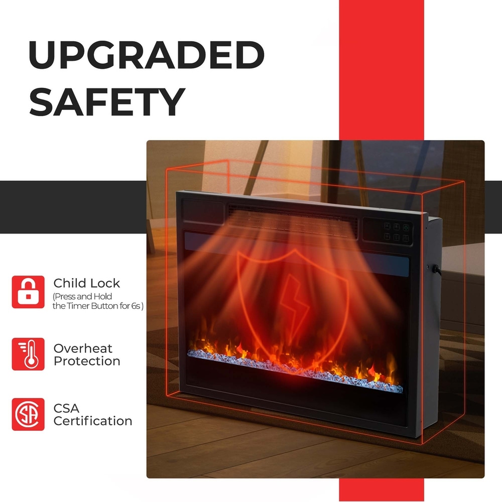 23 inch Infrared Quartz Electric Fireplace Insert with Remote Control
