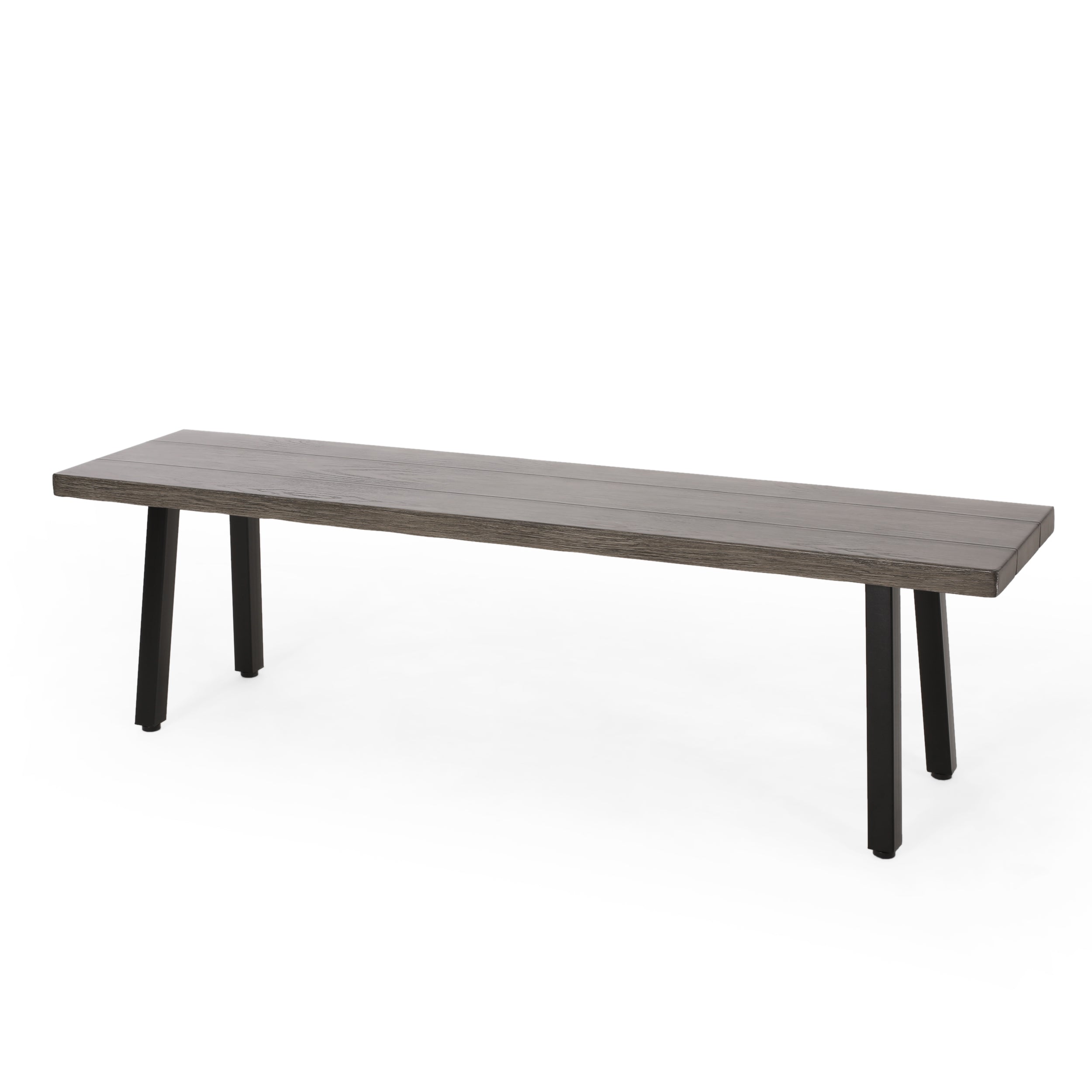 Altair Outdoor Modern Industrial Aluminum Dining Bench