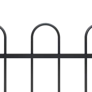 Afoxsos 66.9 in. L x 59.1 in. H Black Steel Garden Fence with Hoop Top HDDB2003