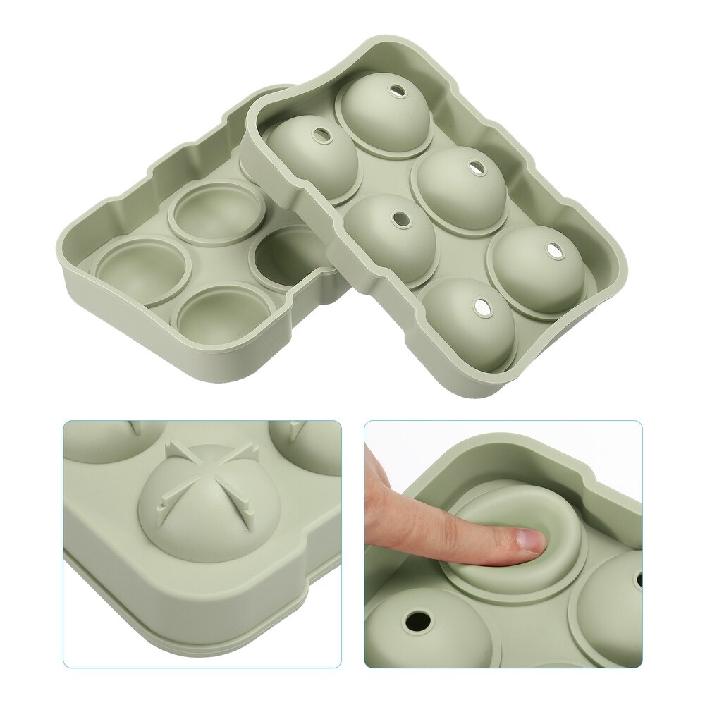 Set of 3 Green Sphere Ice Ball Maker   Square Ice Cube Tray for Cocktails