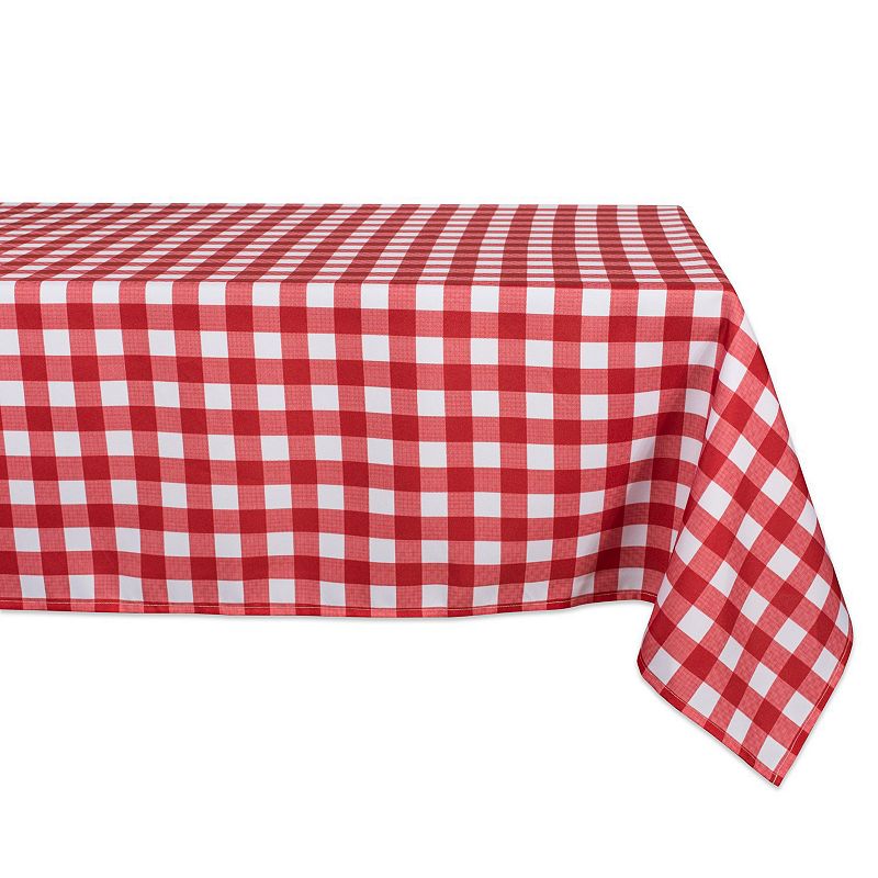 120 Red and White Checkered Rectangular Outdoor Tablecloth