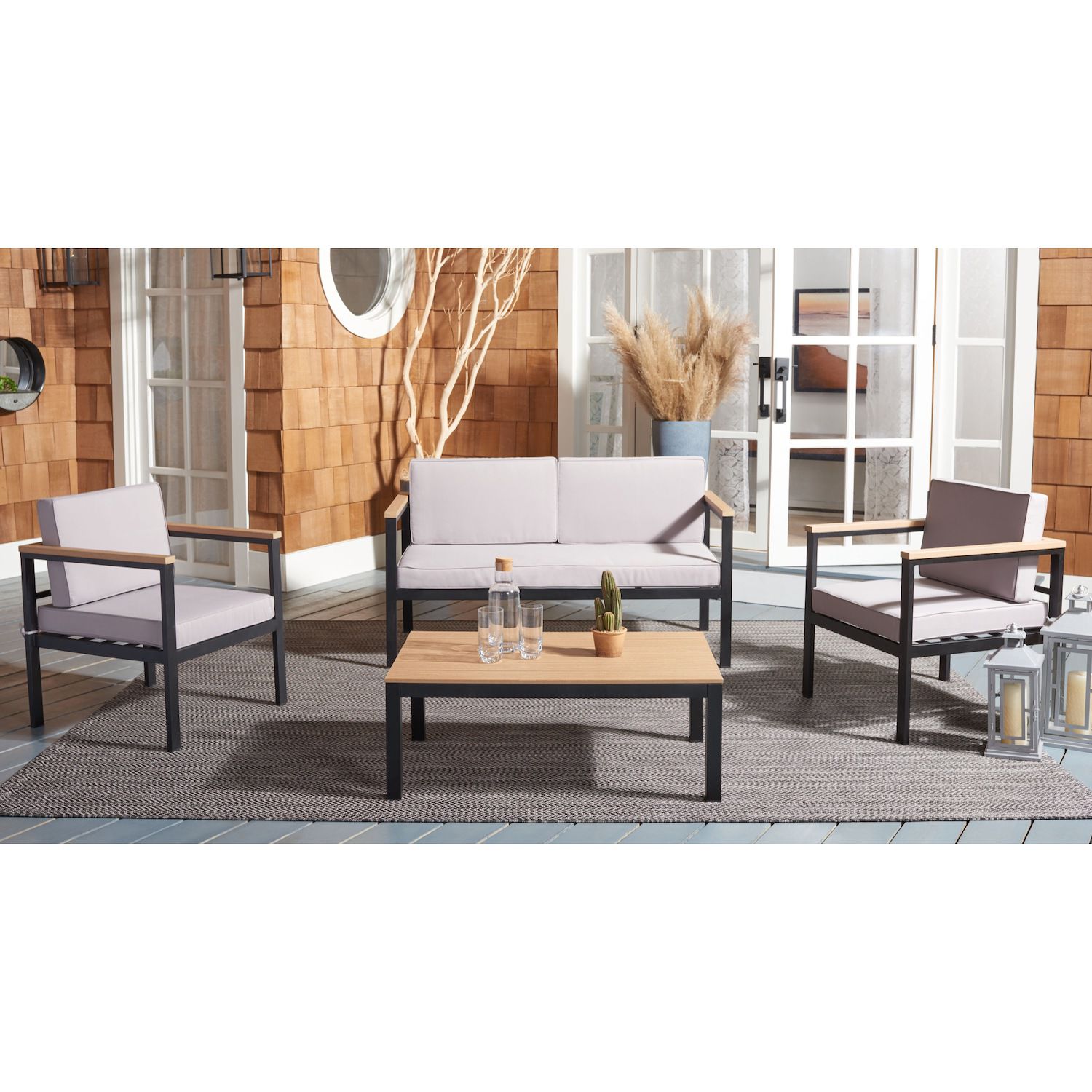 Safavieh Hendor Loveseat， Chair and Coffee Table 4-piece Set