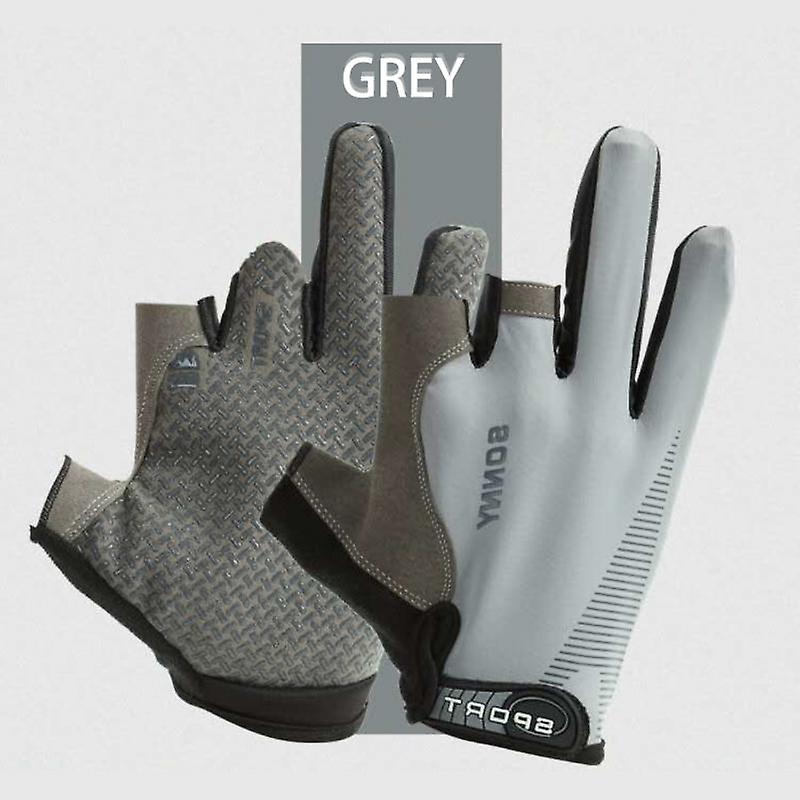 Fishing Gloves Thin Comfortable Breathable Sunscreen Anti-skid Wear-resistant Men's Three Finger