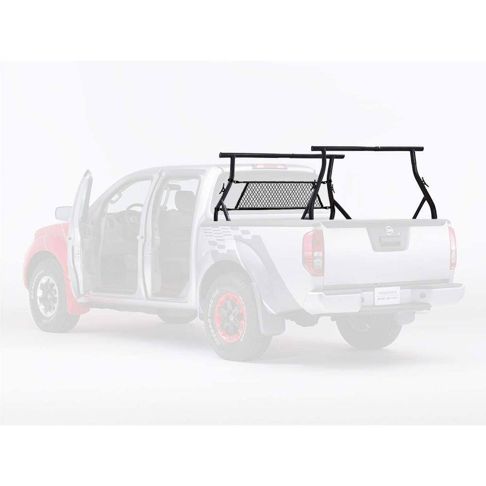 CALHOME 800 lbs. Universal Pickup Truck Ladder Rack 2 Bars w Mounting Clamps Load Stops Window Protector (27-34 in.) =%WProtect+New-PU-Flat+Clp-K(8)+Stop01