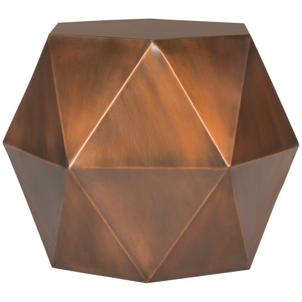 SAFAVIEH Astrid Copper Faceted Side Table - 21