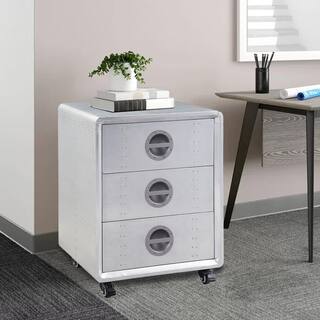 Acme Furniture Brancaster Aluminum File Cabinet with Drawers 92429