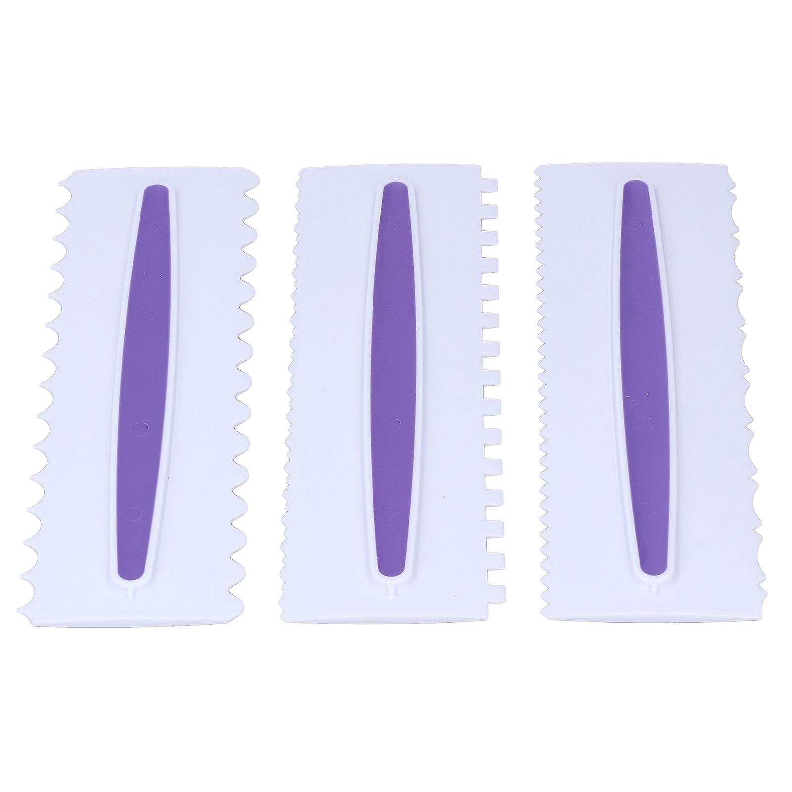 3pcs Cake Scraper Premium Plastic Durable Glossy Surface Easy Operation Icing Smoother