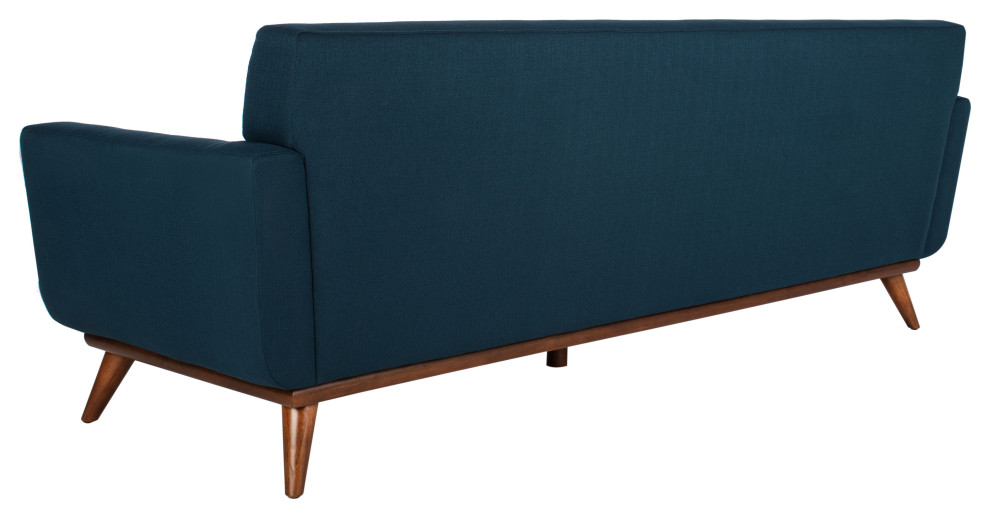 Safvaieh Couture Opal Linen Tufted Sofa   Midcentury   Sofas   by Safavieh  Houzz