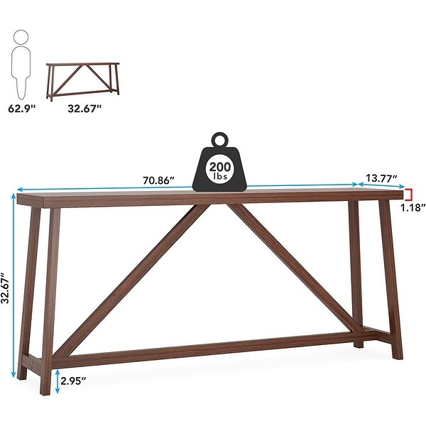 Wood Sofa Table Behind Couch， 70.9 Inch Long Entry Console Table