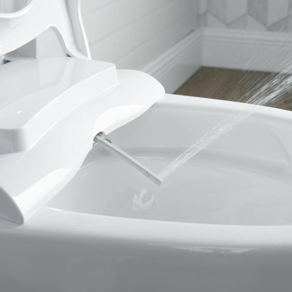 Casta Diva Elongated Bidet Toilet Combo Dual Flush 0.91.28 GPF in White with Non-Electric Bidet Seat CD-BT04