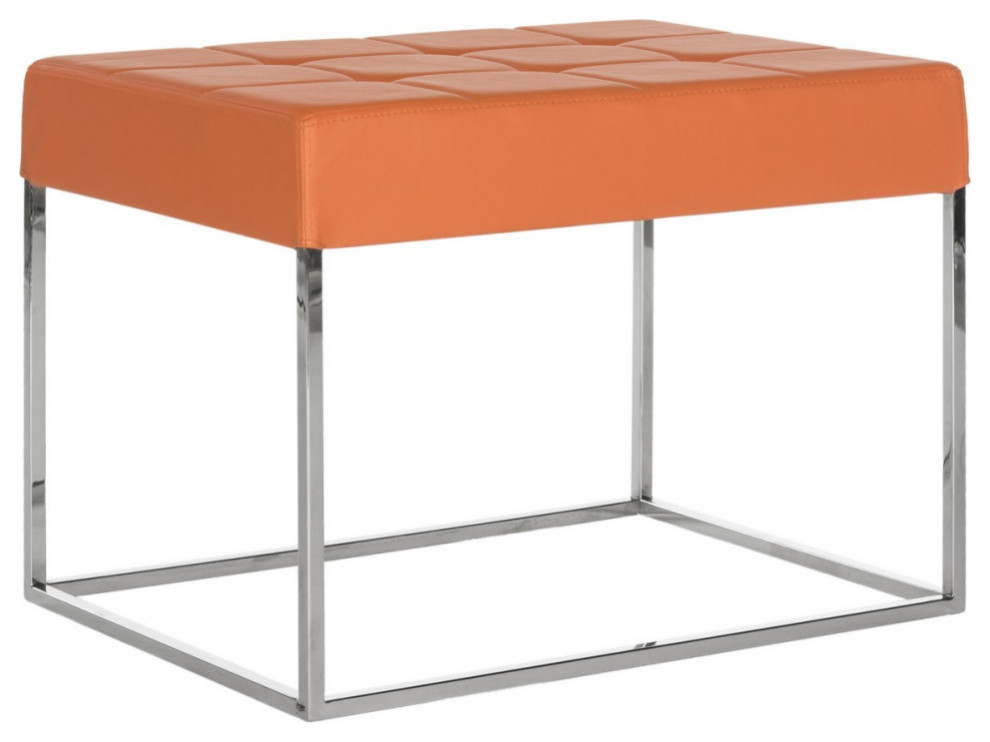 Fieldman Ottoman  Orange   Contemporary   Footstools And Ottomans   by Rustic Home Furniture Deco  Houzz