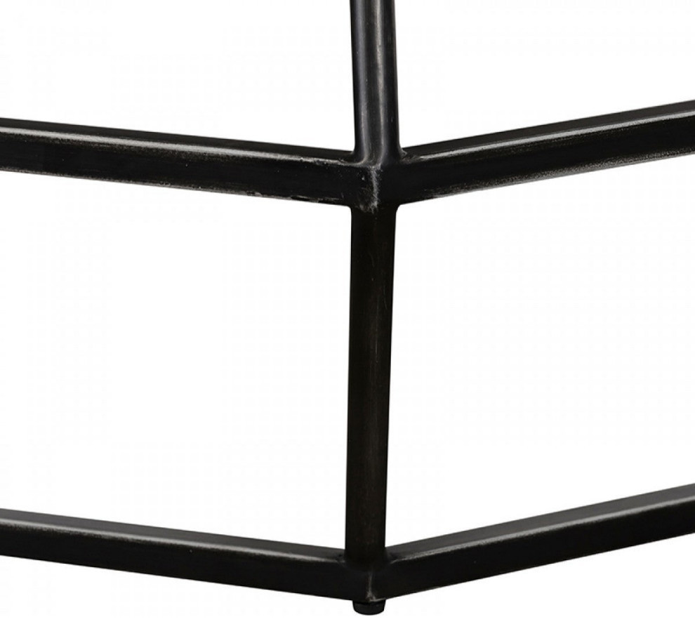 Stacy Modern Concrete and Black Metal Coffee Table   Industrial   Coffee Tables   by Rustic Home Furniture Deco  Houzz
