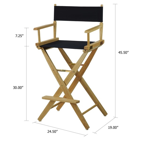 American Trails Extra-Wide 30-inch Premium American Oak Bar-Height Directors Chair