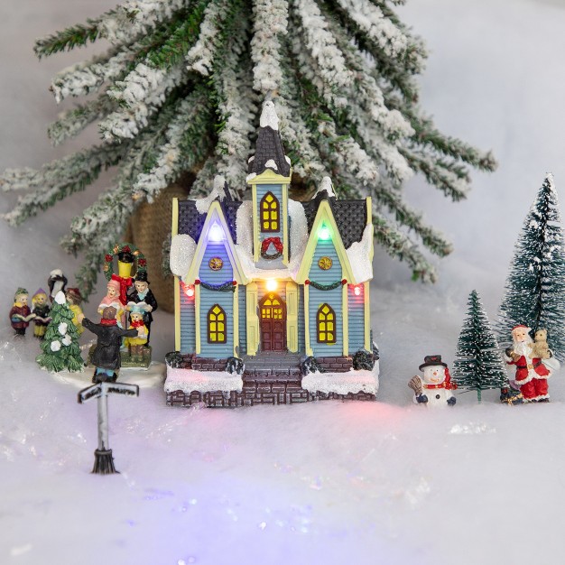 Led Lighted Snowy Church Christmas Village Display Piece