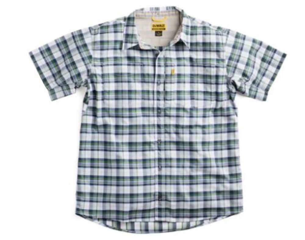 DW Austin Plaid Prostretch Work Shirt Navy/Green Large DXWW50038-301-L from DW