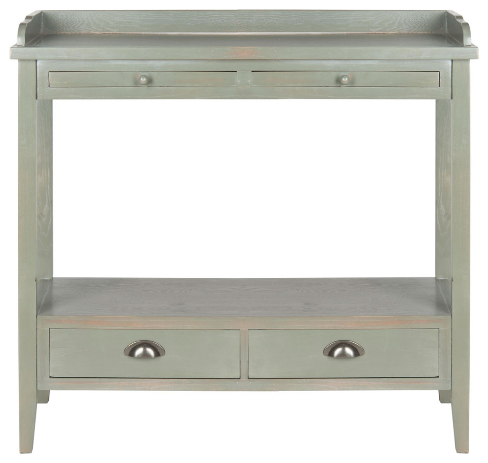 Jacob Console With Storage Drawers Ash Grey   Farmhouse   Console Tables   by Peachtree Fine Furniture  Houzz