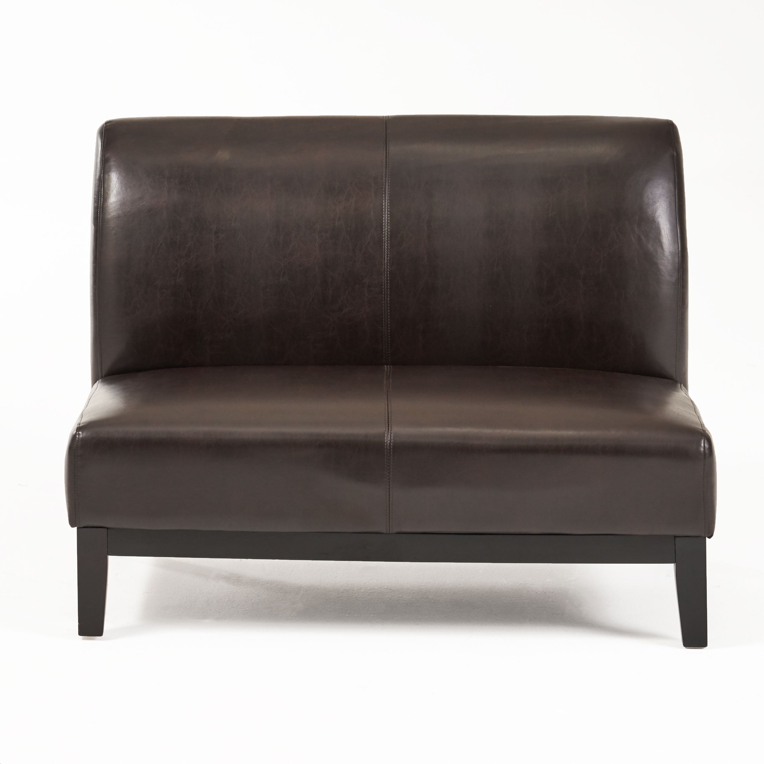 Darcy Contemporary Upholstered Loveseat, Brown and Espresso