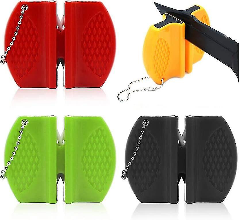 2pcs Portable Kitchen Knife Sharpener，thick And Fine Steps Mini Pocket Knife Sharpening Tool(2 Colors Randomly