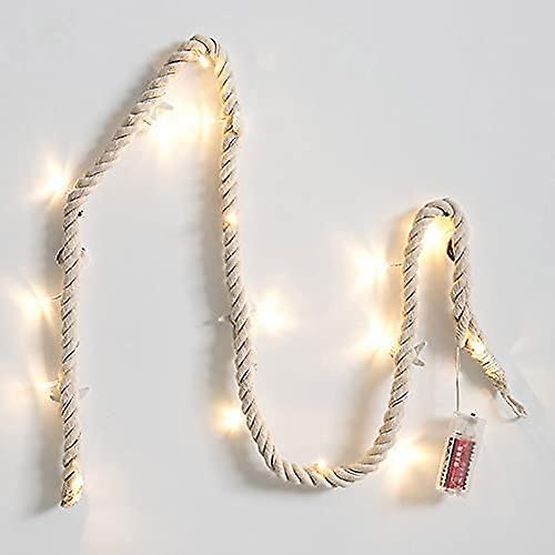 Hemp Rope String Lights， 1.5m Seashell Conch Beach Theme Nautical Maritime Decoration， Battery Operated String Lights For Birthday Party Home Bedroom