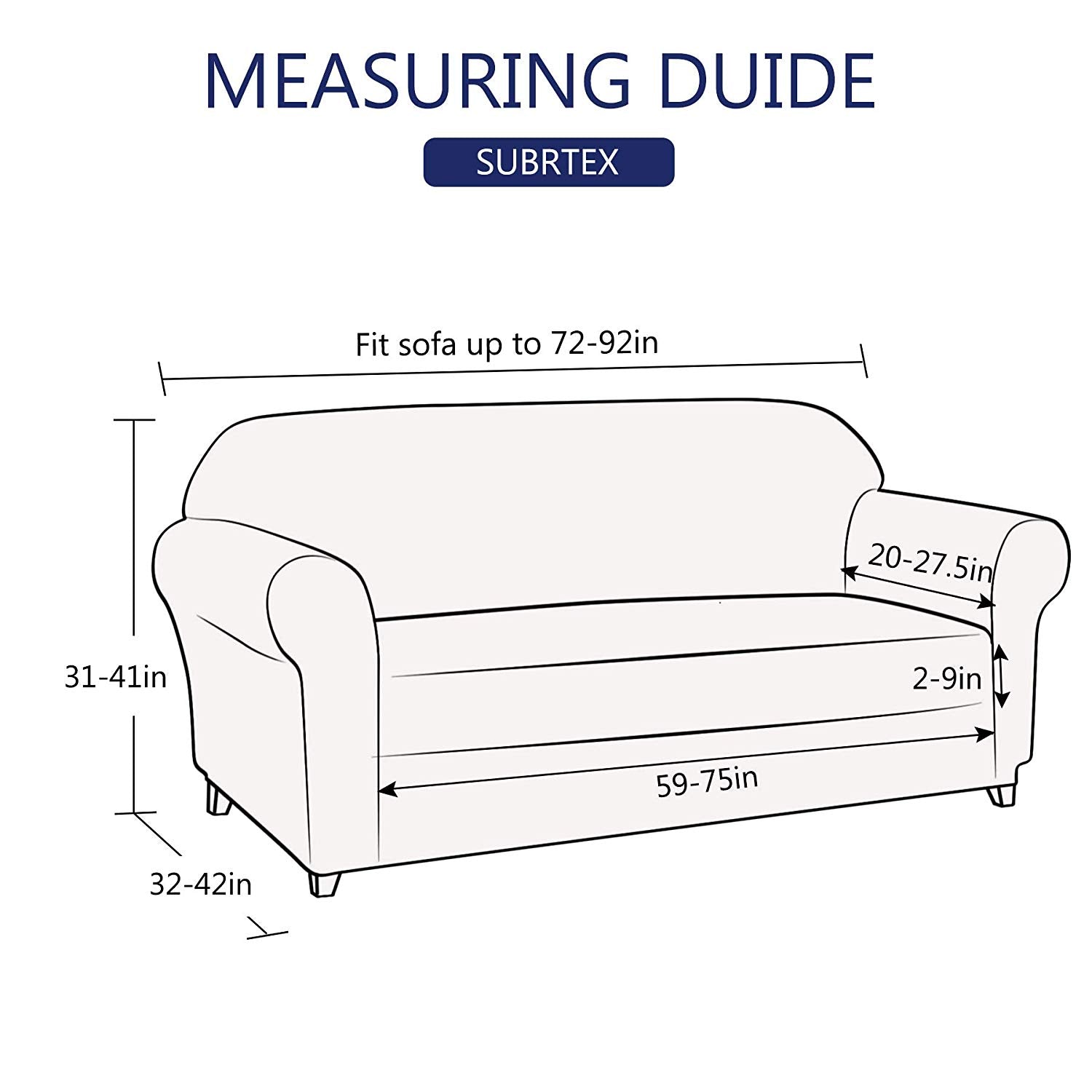 Subrtex Stretch 2-Piece Textured Plaid Sofa Slipcover, Off-white