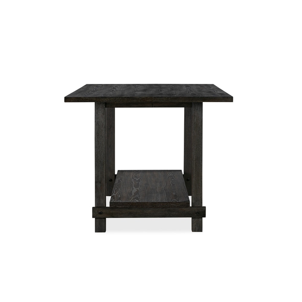Ryan 72 Inch Counter Height Table  Sturdy Rubberwood Frame  Rich Brown