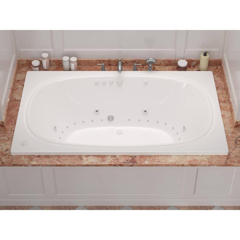 Universal Tubs Peridot 6.5 ft. Rectangular Drop-in Whirlpool and Air Bath Tub in White HD4878CDR