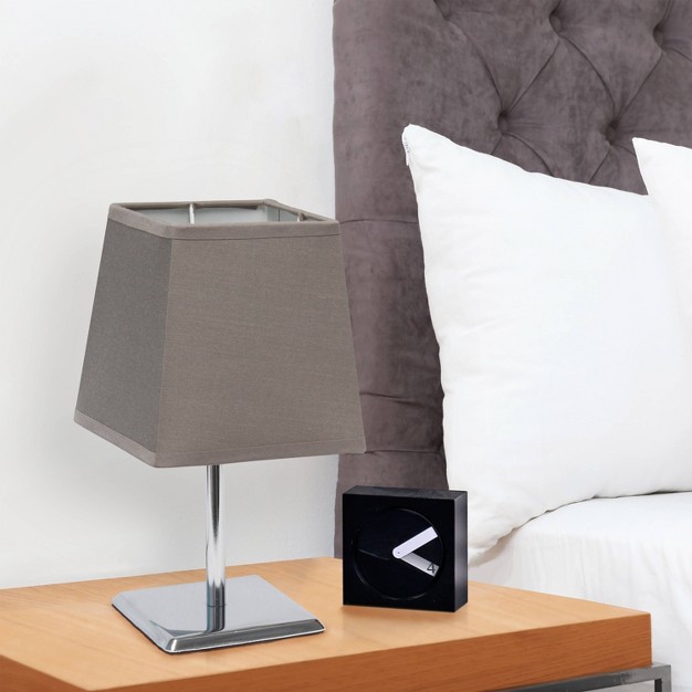 Mini Table Lamp With Squared Empire Fabric Shade Simple Designs