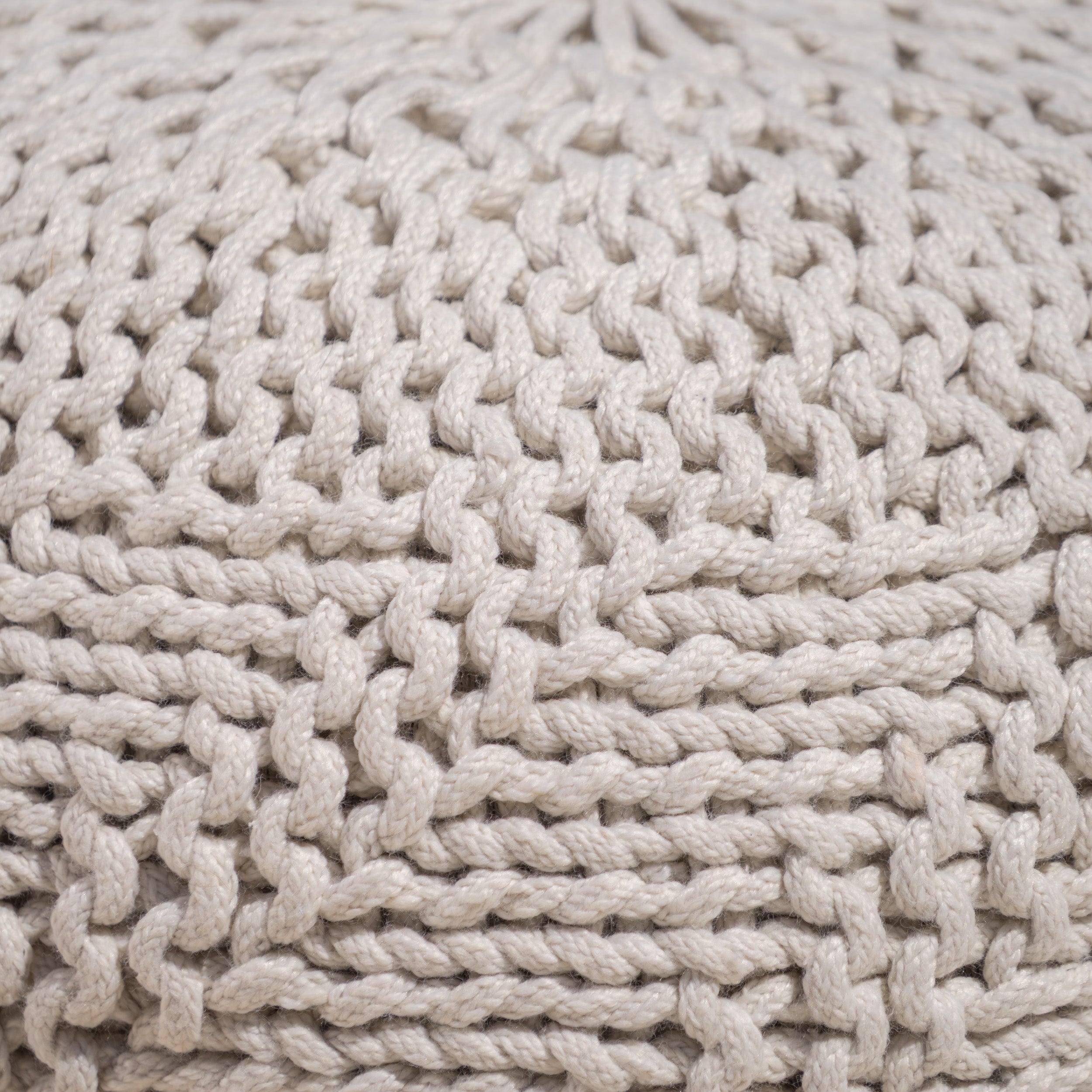 Haley Indoor Fabric Hand Knit Pouf