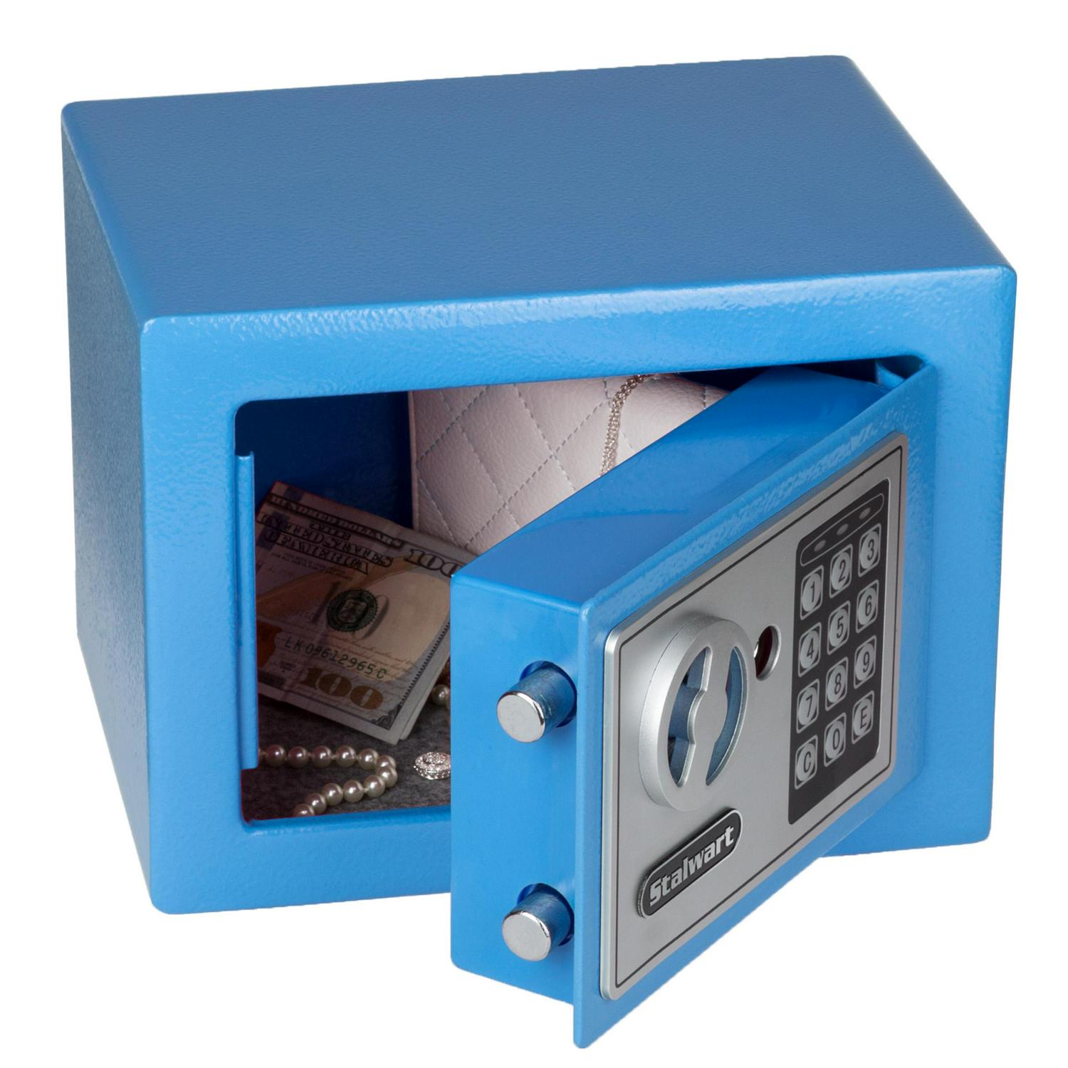 Stalwart Safe a Portable Digital Electronic Security Safe Box (Blue)